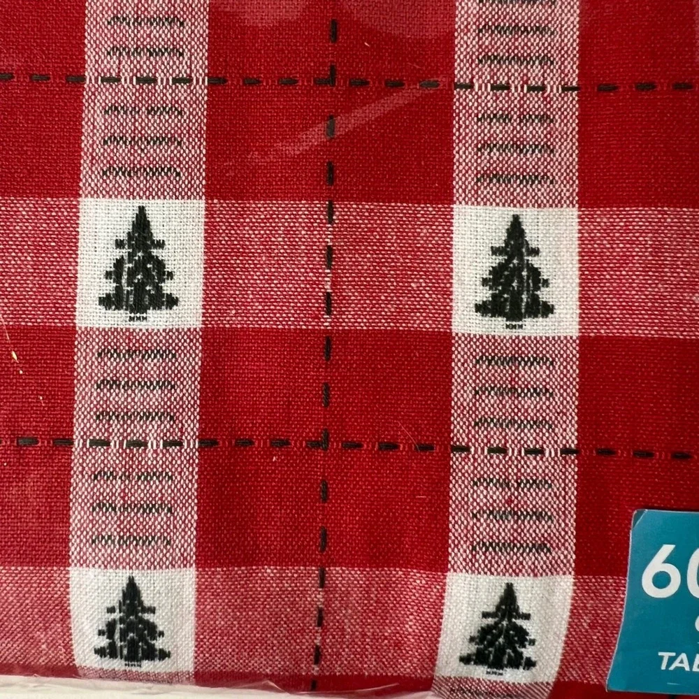 Sherwood Tree Dobby Tablecloth Red‎ 60 x 120 NIP Cotton